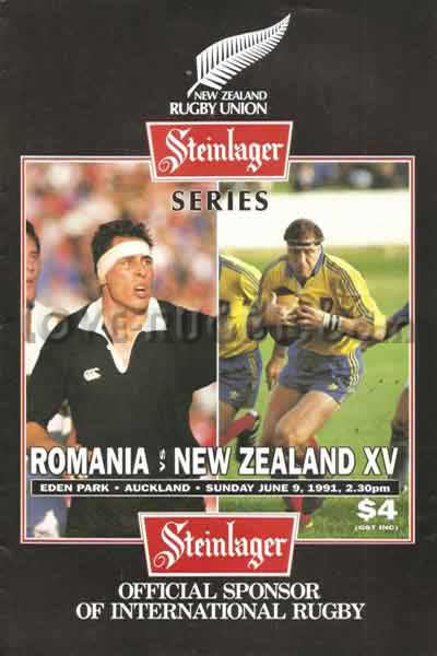 1991 New Zealand v Romania  Rugby Programme